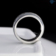 Nhẫn bạc nam Om Mani Padme Hum xoay bản nhỏ xi thái NNA0883-XT