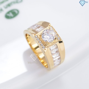 Nhẫn nam bạc xi mạ vàng 18k đính đá NNA0874-XV- Trang sức TNJ