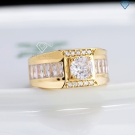 Nhẫn nam bạc xi mạ vàng 18k đính đá NNA0874-XV- Trang sức TNJ
