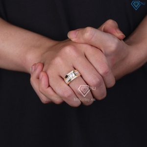Nhẫn nam bạc xi mạ vàng 18k đính đá NNA0874-XV- Trang sức TNJ