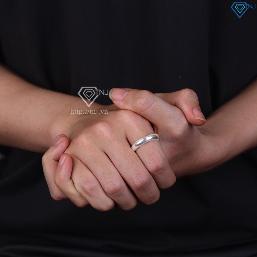 Nhẫn bạc nam dạng tròn trơn bản  5mm giá rẻ NNA0887