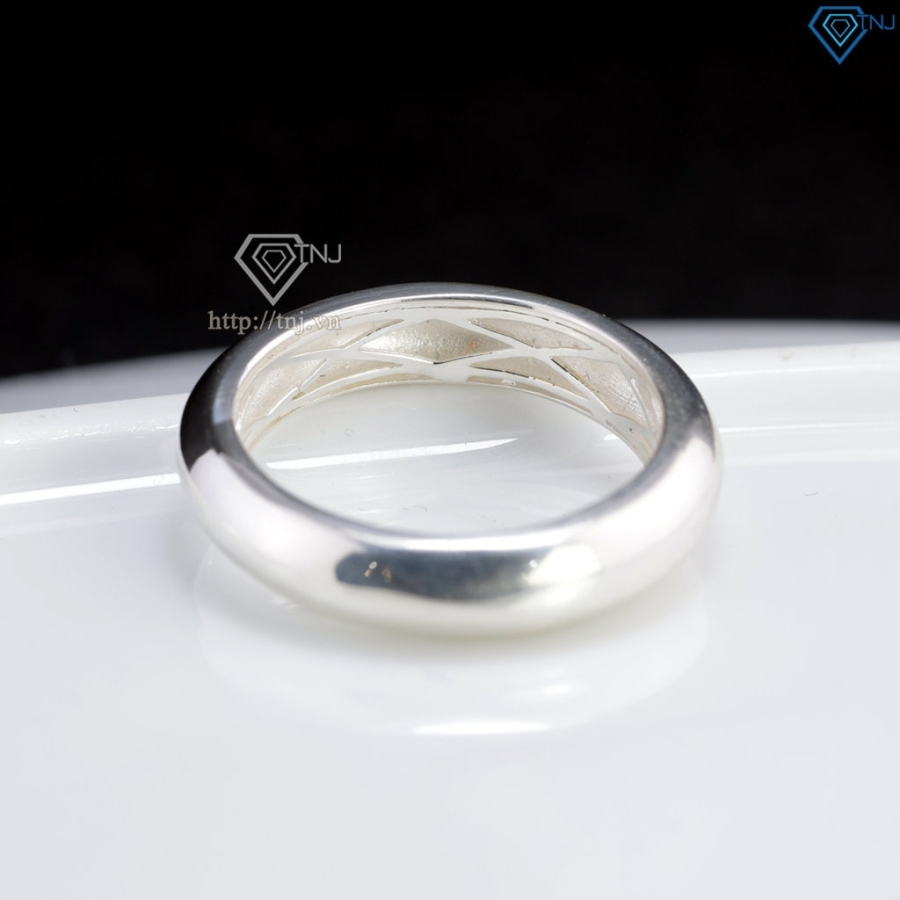 Nhẫn bạc nam dạng tròn trơn bản  5mm giá rẻ NNA0887