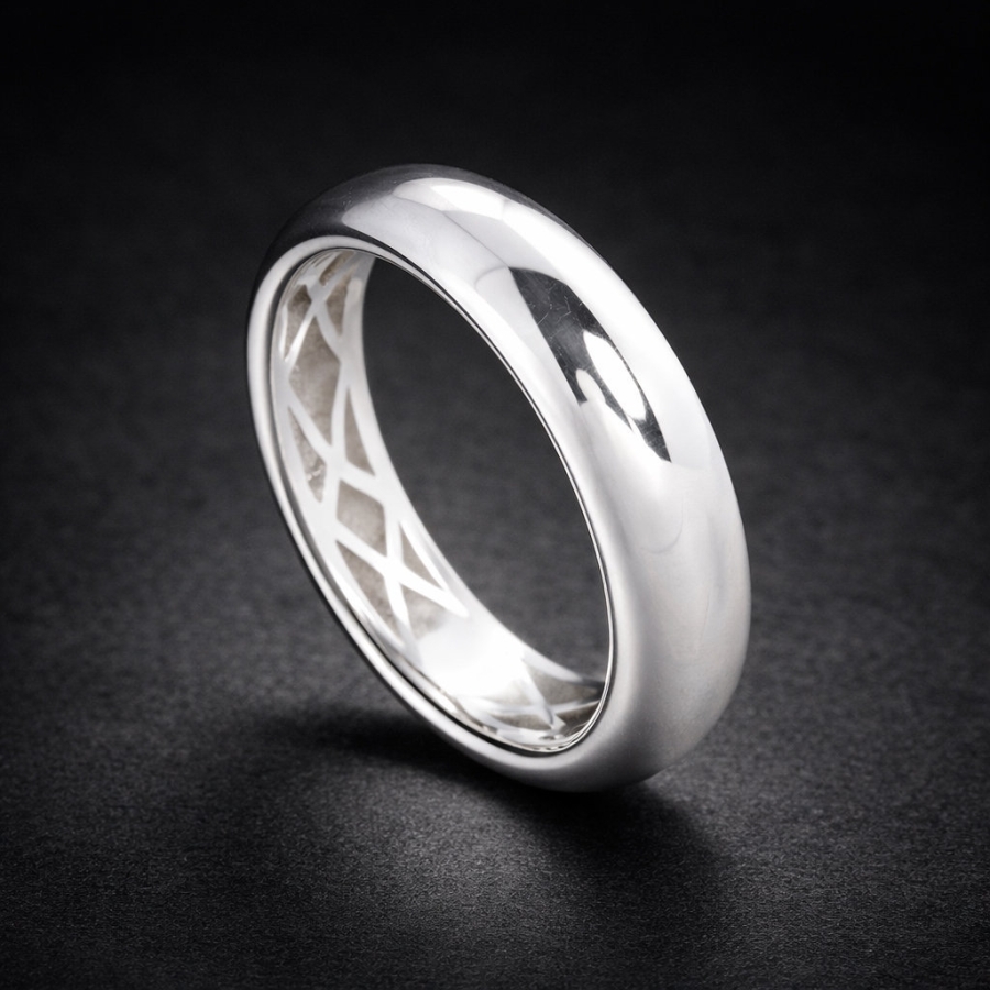 Nhẫn bạc nam dạng tròn trơn bản  5mm giá rẻ NNA0887