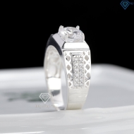 Nhẫn nam bạc bản nhỏ đơn giản đính đá NNA0888