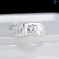 Nhẫn nam bạc bản nhỏ đơn giản đính đá NNA0888