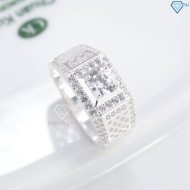 Nhẫn nam bạc hoạ tiết kẻ caro cách điệu NNA0890