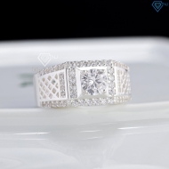 Nhẫn nam bạc hoạ tiết kẻ caro cách điệu NNA0890