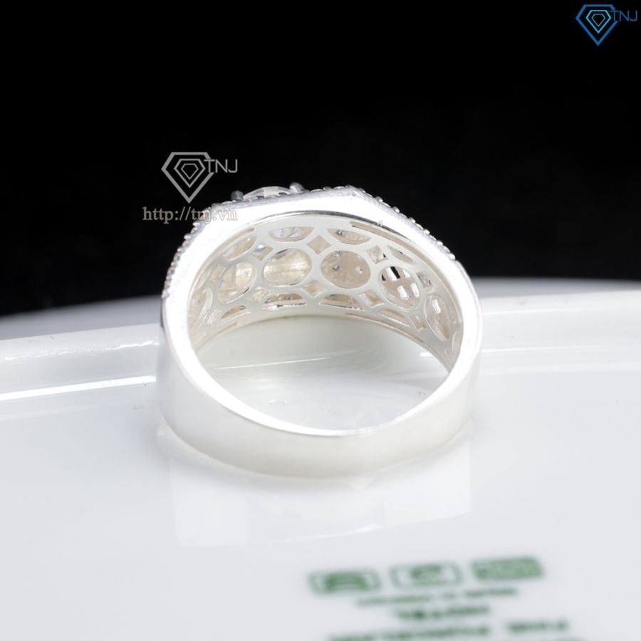 Nhẫn nam bạc hoạ tiết kẻ caro cách điệu NNA0890