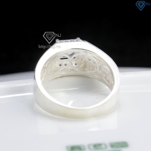 Nhẫn nam bạc mặt đá vuông đẹp NNA0891