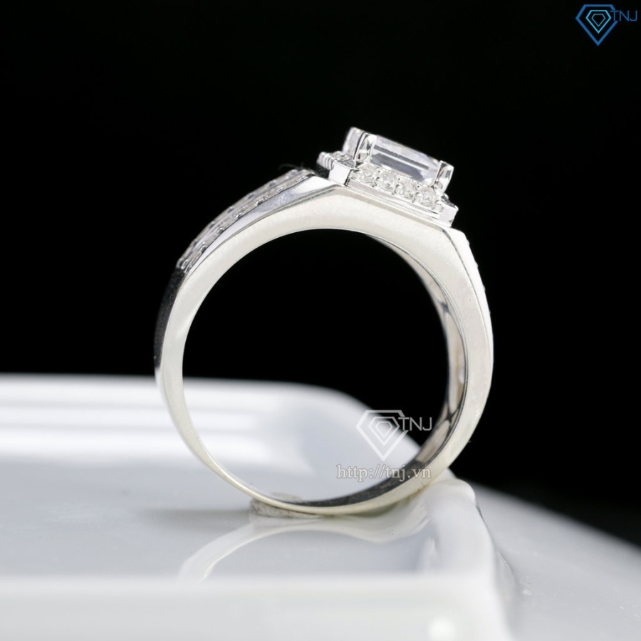 Nhẫn nam bạc mặt đá vuông đẹp NNA0891