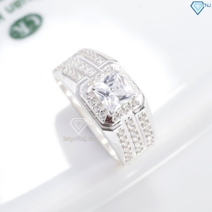 Nhẫn nam bạc mặt đá vuông đẹp NNA0891