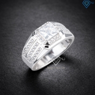 Nhẫn nam bạc mặt đá vuông đẹp NNA0891