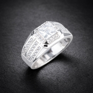 Nhẫn nam bạc mặt đá vuông đẹp NNA0891