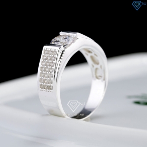 Nhẫn nam bạc đính đá chìm bản nhỏ NNA0892