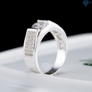 Nhẫn nam bạc đính đá chìm bản nhỏ NNA0892