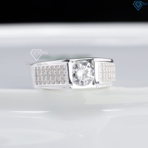 Nhẫn nam bạc đính đá chìm bản nhỏ NNA0892