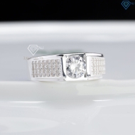 Nhẫn nam bạc đính đá chìm bản nhỏ NNA0892