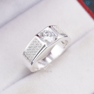 Nhẫn nam bạc đính đá chìm bản nhỏ NNA0892