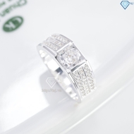 Nhẫn nam bạc đính đá chìm bản nhỏ NNA0893