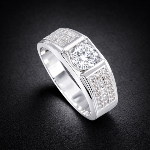 Nhẫn nam bạc đính đá chìm bản nhỏ NNA0893