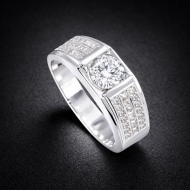 Nhẫn nam bạc đính đá chìm bản nhỏ NNA0893