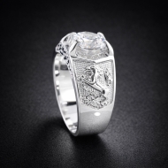 Nhẫn nam bạc hình ngựa cho người tuổi ngọ NNA0894