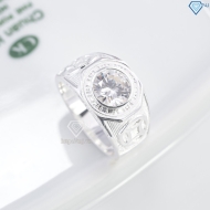 Nhẫn bạc nam hình kim tiền đính đá NNA0895- Trang Sức TNJ