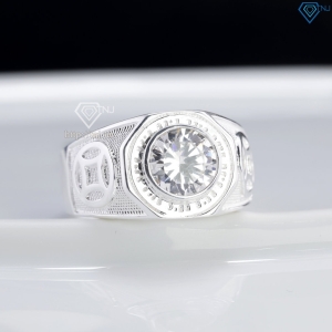 Nhẫn bạc nam hình kim tiền đính đá NNA0895- Trang Sức TNJ