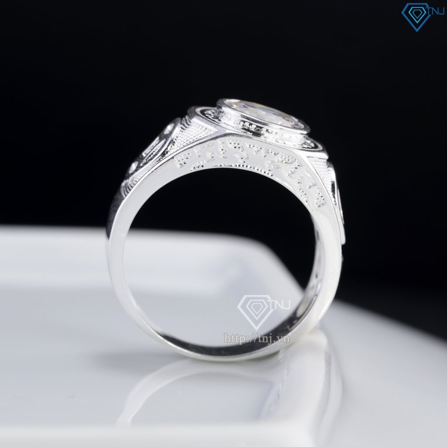 Nhẫn bạc nam hình kim tiền đính đá NNA0895- Trang Sức TNJ