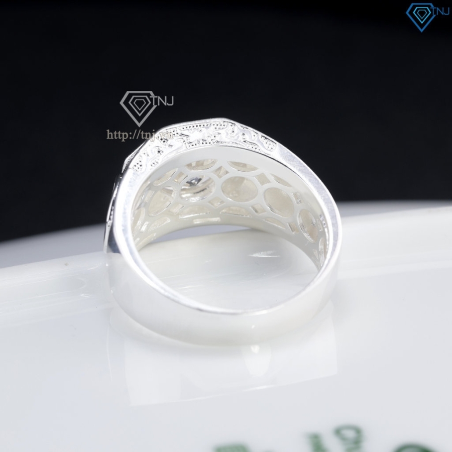 Nhẫn bạc nam hình kim tiền đính đá NNA0895- Trang Sức TNJ