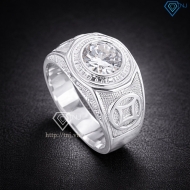 Nhẫn bạc nam hình kim tiền đính đá NNA0895- Trang Sức TNJ