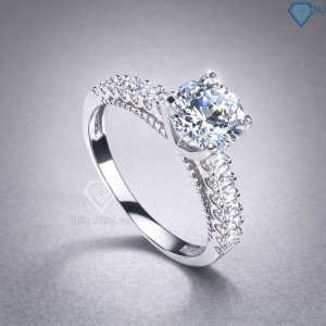 Nhẫn bạc nữ Hà Nội xi kim đính đá trắng sang trọng NN0536-XK