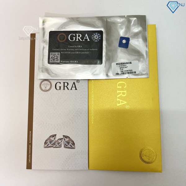Nhẫn nữ Moissanite đơn giản đính kim cương 6.0mm NNM00 - Trang Sức TNJ