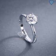Nhẫn nữ Moissanite đơn giản đính kim cương 6.0mm NNM00 - Trang Sức TNJ