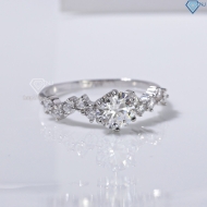 Nhẫn nữ Moissanite cách điệu đính kim cương 6.0mm NNM0097
