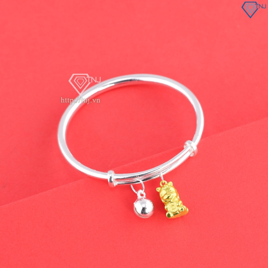 Lắc bạc cho trẻ sơ sinh khắc tên hình ngựa vàng LTT0228