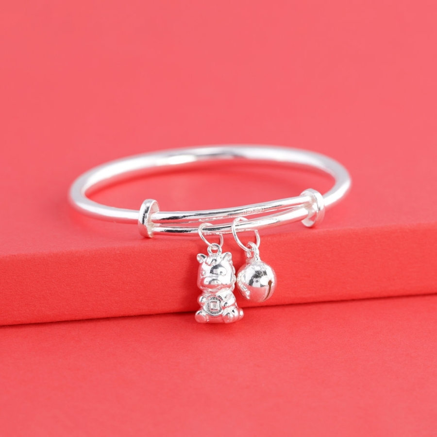 Lắc bạc cho trẻ sơ sinh khắc tên hình ngựa bạc LTT0228