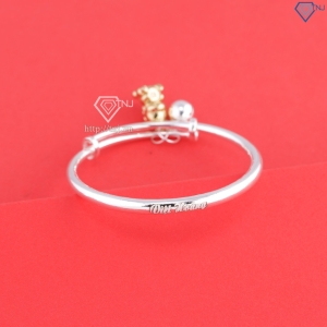 Quà đầy tháng cho bé lắc bạc cho sơ sinh khắc tên ngựa vàng LTT022