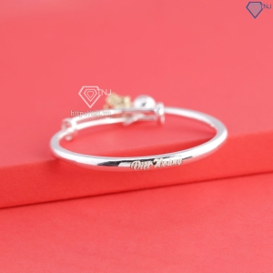 Quà đầy tháng cho bé lắc bạc cho sơ sinh khắc tên ngựa vàng LTT022