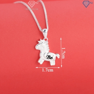 Dây chuyền cho bé hình con ngựa bạc khắc tên DCT0137- Trang Sức TNJ