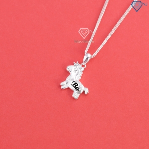 Dây chuyền cho bé hình con ngựa bạc khắc tên DCT0137- Trang Sức TNJ
