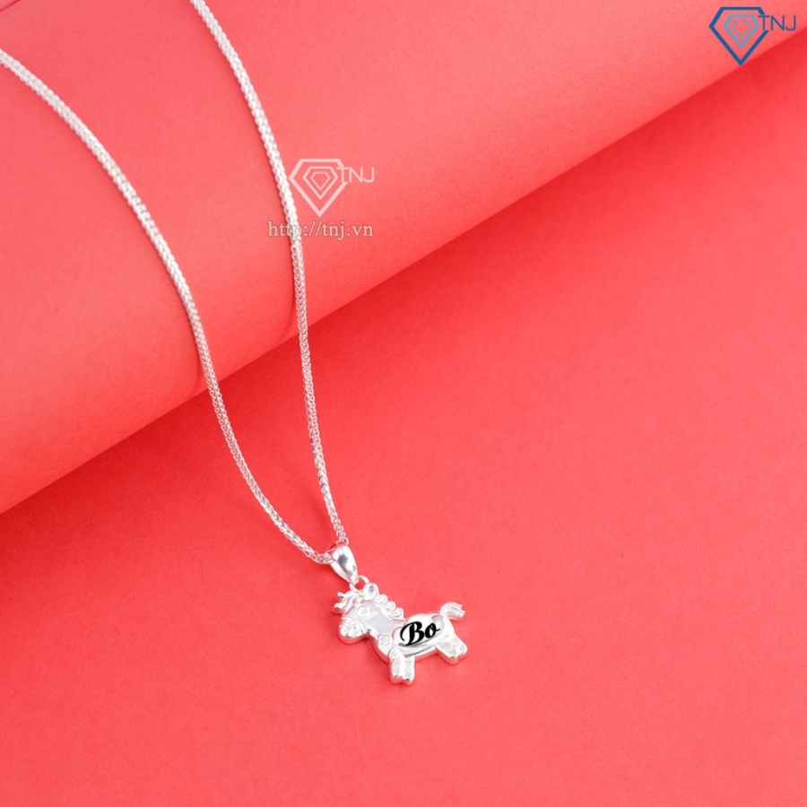 Dây chuyền cho bé hình con ngựa bạc khắc tên DCT0137- Trang Sức TNJ