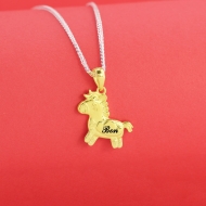 Dây chuyền cho bé hình con ngựa vàng khắc tên DCT0137