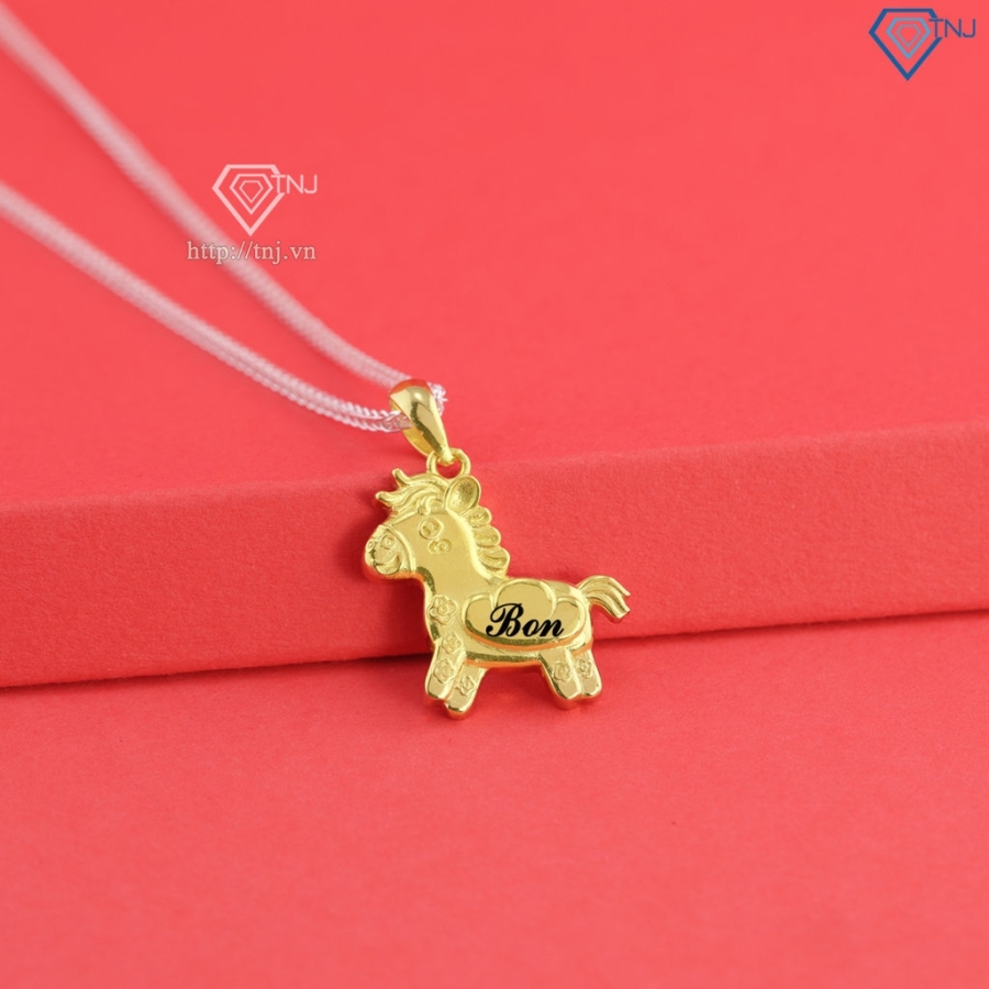 Dây chuyền cho bé hình con ngựa vàng khắc tên DCT0137- Trang Sức TNJ