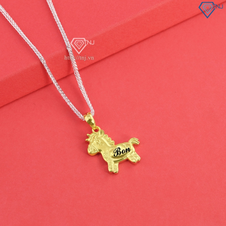 Dây chuyền cho bé hình con ngựa vàng khắc tên DCT0137- Trang Sức TNJ