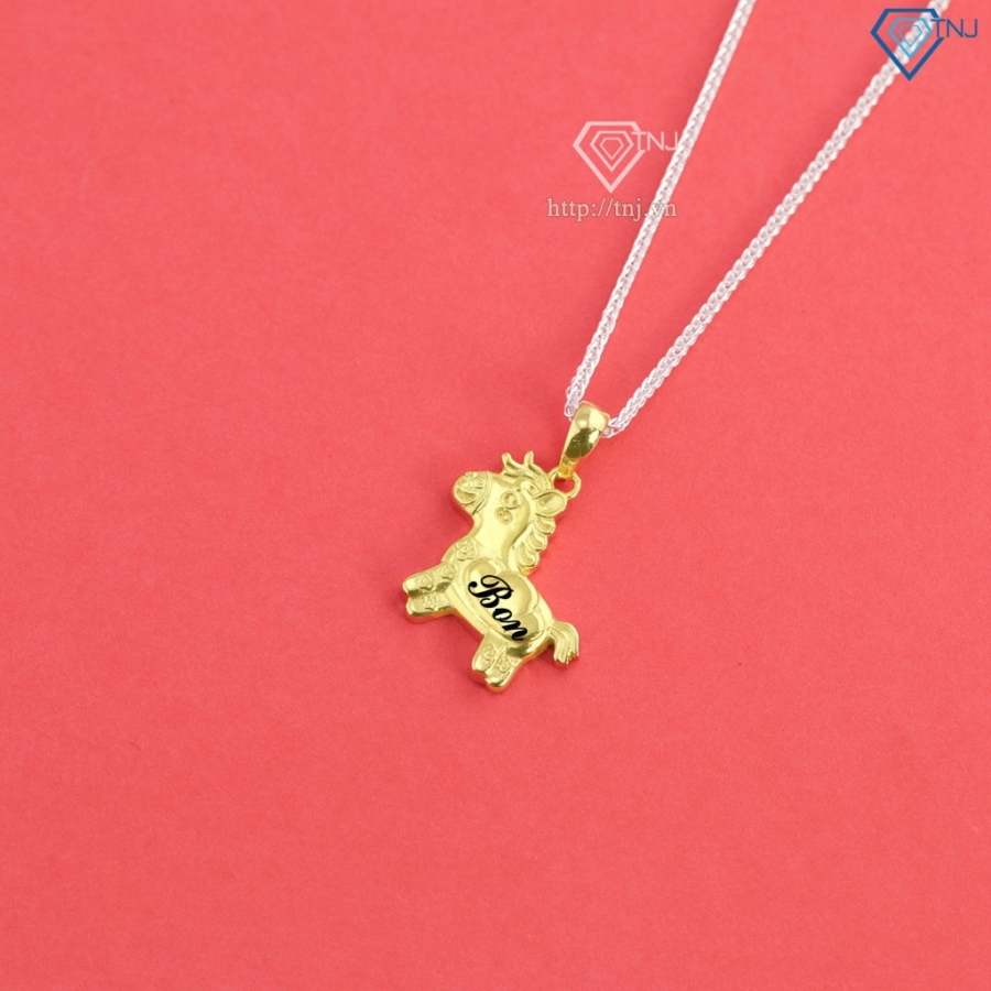 Dây chuyền cho bé hình con ngựa vàng khắc tên DCT0137- Trang Sức TNJ