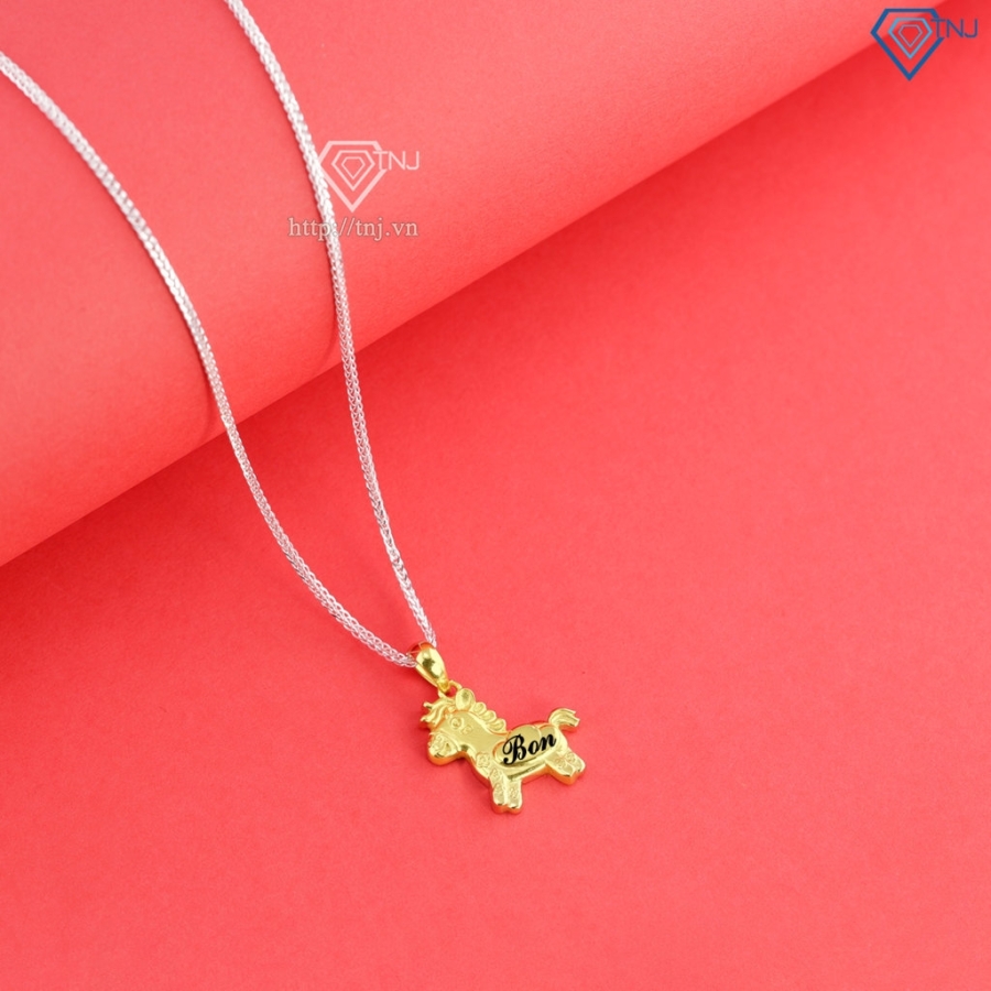 Dây chuyền cho bé hình con ngựa vàng khắc tên DCT0137- Trang Sức TNJ