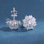 Bông tai bạc nữ cao cấp đính đá xi kim chốt ren BTNXK0020