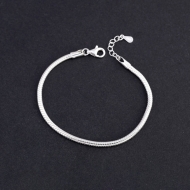 Lắc tay bạc nam đơn giản tròn LTA0046