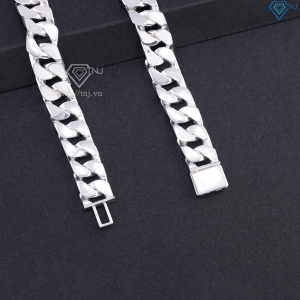 Lắc tay bạc nam mắt xích Cuban không đính đá 10mm LTA0237